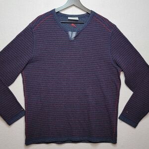 Tommy Bahama Men's REVERSIBLE Striped/Solid‎ Shirt- SIZE XL